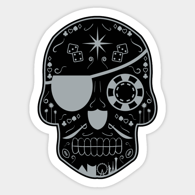 Las Vegas Football Sugar Skull Sticker by StickyHenderson